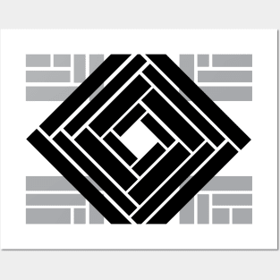 Square geometric pattern Posters and Art